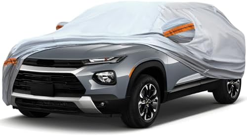 Fit for 164"-178" Length SUVs, 6-Layer Full Car Cover is All-Weather Waterproof, Universal in All Seasons, Snow Prevention, Rainproof, Acid Rainproof, Sunscreen, Orange Reflective Strip