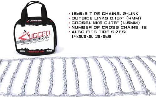 The ROP Shop Pair of 2 Link Tire Chains 15x6x6