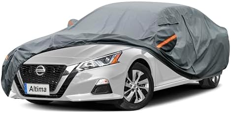GUNHYI Premium Car Cover Custom Fit Nissan Altima (1998-2026), 16 Layers Heavy Duty Car Cover Waterproof All Weather with Zipper Door for Sun Rain Snow Dust Uv Protection