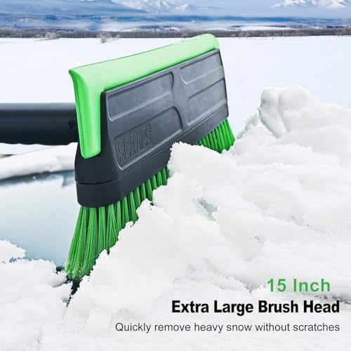 SEAAES 56 Inch Truck Snow Brush Scraper Long Handle Snow Broom for SUV