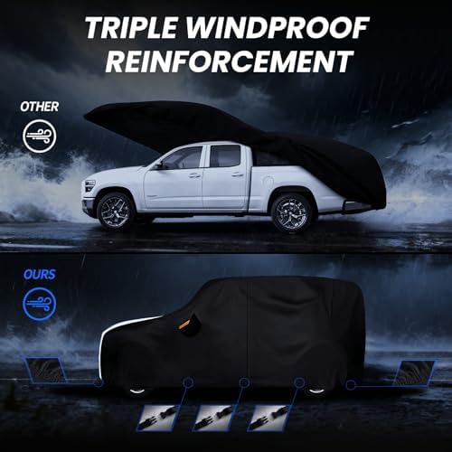 Multi-Layer Car Cover Custom Fit for Ford Bronco 2 Door/Ford Bronco Sport(2020-2026), 100% Waterproof All Weather for Automobiles, Heavy Duty Car Covers for Rain Sun UV Protection with Door Zipper