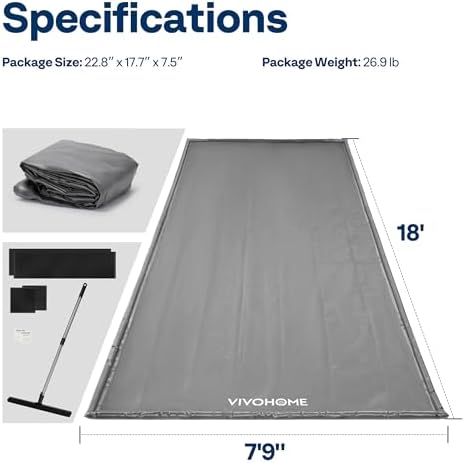 VIVOHOME Garage Floor Mat 7'9" x 18' Containment Mat with Stay Put Corner