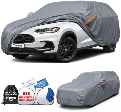 SUV Cover Waterproof All-Weather,Outdoor Full Exterior Car Covers Custom Fit for Honda HR-V,Ford Bronco Sport,Hyundai Kona,Nissan Kicks,Trailblazer,etc,Size S1(See Size Chart)