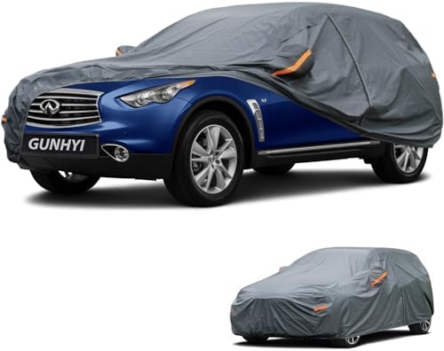 GUNHYI Premium Car Cover Custom Fit Infiniti QX70, 16 Layers Heavy Duty Car Cover Waterproof All Weather with Zipper Door for Sun Rain Snow Dust Uv Protection
