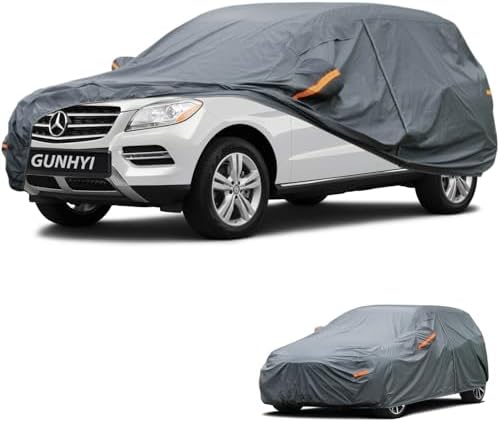 GUNHYI Premium Car Cover Custom Fit Mercedes-Benz M-Class, 16 Layers Heavy Duty Car Cover Waterproof All Weather with Zipper Door for Sun Rain Snow Dust Uv Protection