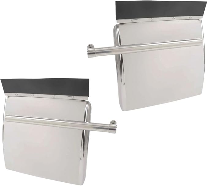 Mytee Products 2 Pack Quarter Fender for Semi Truck 24"x24" Stainless Steel - Half Semi Quarter Fenders with Mounting Tube Bracket Kit - Semi Truck Accessories for Kenworth Freightliner Peterbilt