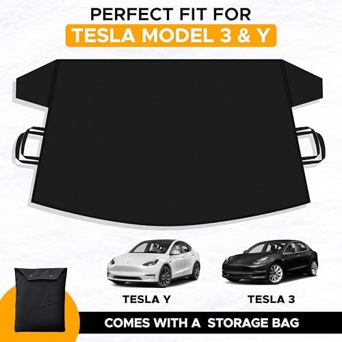 EcoNour Snow Cover for Tesla Model 3/Y, Windshield Cover for Ice and Snow