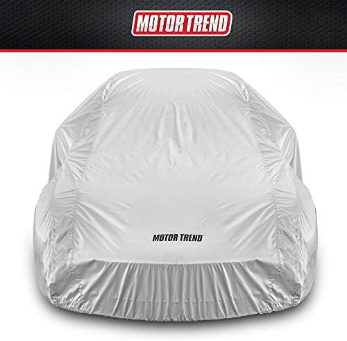 Motor Trend FlexCover Car Cover, Waterproof All-Weather SUV Truck Car Covers for Snow Ice Rain Sun UV Dust Hail Protection, Indoor/Outdoor Full Exterior Cover, Sedan Car Cover (Fits Up to 157" Length)