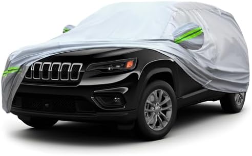 6-Layer Full Car Cover is All-Weather Waterproof, Universal in All Seasons, Snow Prevention, Rainproof, Acid Rainproof, Sunscreen, Ultraviolet-Proof, Applicable to SUV and MPV (181"-190")