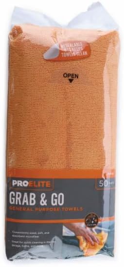 Pro Elite Grab-N-Clean Microfiber Towels, Сleaning in Сar, Garage, Home (50 Pack)