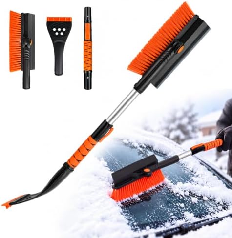36.4" Extendable 3-in-1 Snow Brush & Ice Scrapers for Car Windshield