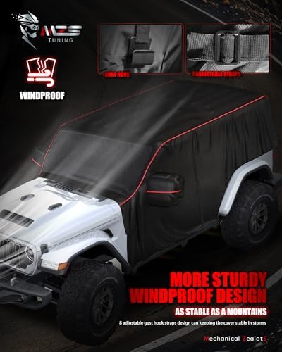 MZS 600D Waterproof Outdoor Cab Cover for Wrangler JK JL 4 Door 2007-2026