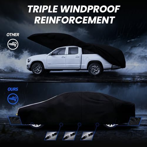 Multi-Layer Car Cover Custom Fit for Mercury(Grand) Marqui(1983-2011), 100% Waterproof All Weather for Automobiles, Gift with Towel, Heavy Duty Car Covers for Rain Sun UV Protection with Door Zipper.