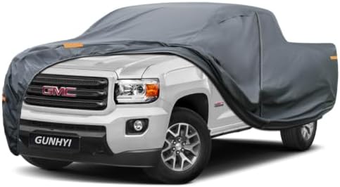 GUNHYI Premium Truck Cover Custom Fit GMC Canyon, 16 Layers Heavy Duty Truck Cover Waterproof All Weather with Zipper Door for Sun Rain Snow Dust Uv Protection
