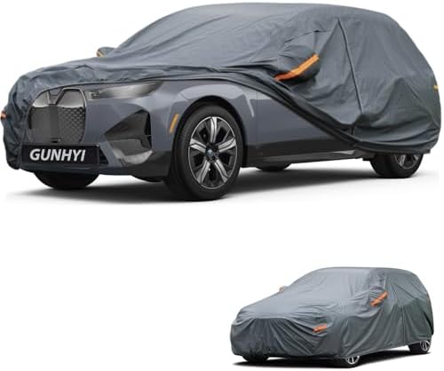 GUNHYI Premium Car Cover Custom Fit BMW iX, 16 Layers Heavy Duty Car Cover Waterproof All Weather with Zipper Door for Sun Rain Snow Dust Uv Protection