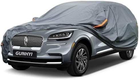 GUNHYI Premium Car Cover Custom Fit Lincoln Aviator, 16 Layers Heavy Duty Car Cover Waterproof All Weather with Zipper Door for Sun Rain Snow Dust Uv Protection