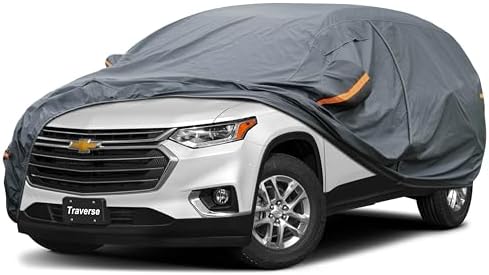 GUNHYI Premium Car Cover Custom Fit Chevrolet Traverse (2009-2026), 16 Layers Heavy Duty Car Cover Waterproof All Weather with Zipper Door for Sun Rain Snow Dust Uv Protection