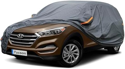 GUNHYI Premium Car Cover Custom Fit Hyundai Tucson (2004-2026), 16 Layers Heavy Duty Car Cover Waterproof All Weather with Zipper Door for Sun Rain Snow Dust Uv Protection