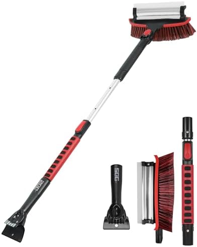 SEG Direct 42" Extendable Snow Brush with Ice Scraper, Snow Brush for Car