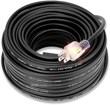 60FT Roof & Gutter Heat Cable, 8W/FT Self Regulating Heat Tape, 120V