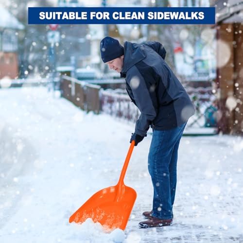 Frienda 6 Pcs Plastic Snow Shovel Large Scoop Shovel, Orange