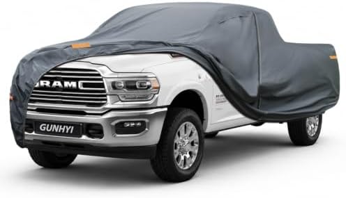 GUNHYI Premium Truck Cover Custom Fit Dodge Ram 2500/3500 Crew Cab Short Bed, 16 Layers Heavy Duty Truck Cover Waterproof All Weather with Zipper Door for Sun Rain Snow Dust Uv Protection