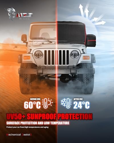 MZS 600D Waterproof Outdoor Cab Cover for Wrangler TJ YJ 2 Door 1986-2006