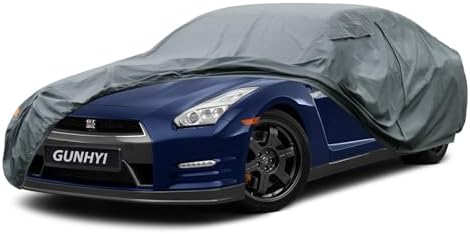 GUNHYI Premium Car Cover Custom Fit Nissan GT-R, 16 Layers Heavy Duty Car Cover Waterproof All Weather with Zipper Door for Sun Rain Snow Dust Uv Protection
