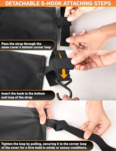 EcoNour Car Snow Cover Compatible for Toyota 4Runner | Windshield Cover for Ice and Snow with S-Hook Straps | Heavy-Duty 600D Oxford Winter Car Cover, Waterproof & Anti-Slip