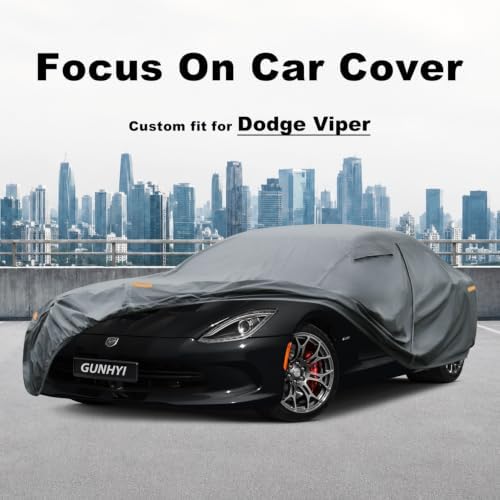 GUNHYI Premium Car Cover Custom Fit Dodge Viper, 16 Layers Heavy Duty Car Cover Waterproof All Weather with Zipper Door for Sun Rain Snow Dust Uv Protection