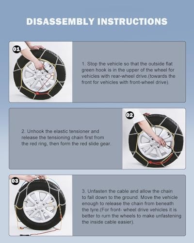 SCITOO KN100 Snow Chains for Passenger Car, Pickup, Trucks, SUV