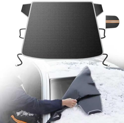 DooGooCoo [Upgraded] Car Windshield Cover for Ice and Snow [700D Waterproof Fabric]-Windshield Snow Cover for Winter Snow & Frost, Suitable for Car, Sedan and SUV