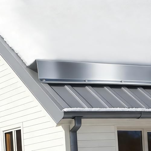 20 Pack 48 Inch Aluminum Roof Snow Guards, Metal Roof Snow Stops with Screws, Ice Guards for Metal Roofing Panels, Prevent & Ice Sliding, Silver