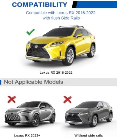 Roof Rack Cross Bars for Lexus RX 2016-2022 RX350 RX350L RX450h RX450hL