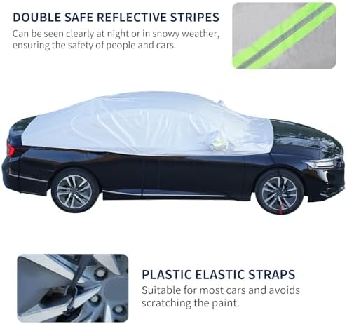 Half Car Cover Top Car Windshield Cover for Ice and Snow (Sedan)
