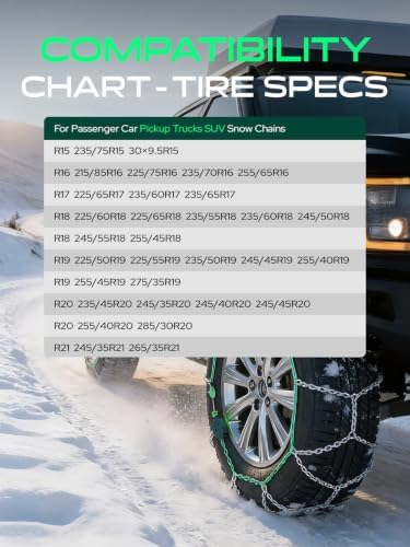 YHTAUTO Snow Tire Chains for Truck/SUV/Passenger Car/Pickup | SWC0018