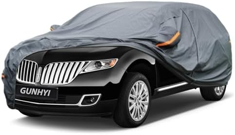 GUNHYI Premium Car Cover Custom Fit Lincoln MKX, 16 Layers Heavy Duty Car Cover Waterproof All Weather with Zipper Door for Sun Rain Snow Dust Uv Protection