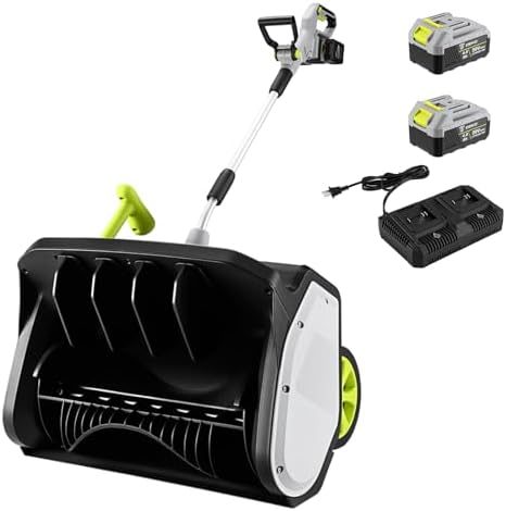 Cordless Snow Shovel: DEKOPRO 40V|17-Inch Cordless Snow Blower，Electric Snow Shove with Adjustable Chute, Lightweight Electric Snow Blower for Sidewalks & Stairs (2×20V Batteries)