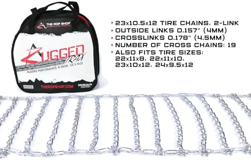 The ROP Shop Pair of 2 Link Tire Chains 24x9.5x12