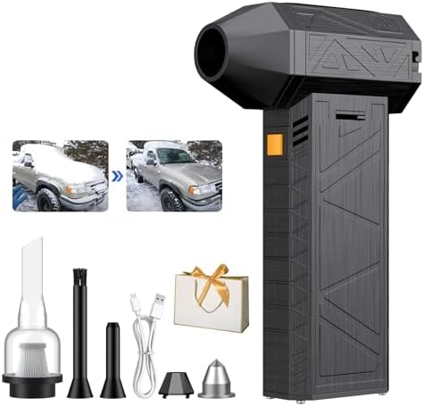 1500w Thermal Blower, Snow Blower for Car with 3 Adjustable, Portable Mini Turbo Snow Blower for Drying, Snow Removal, Cleaning (C)