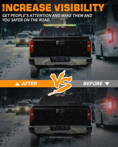 XRIDONSEN 45.5" 128 LED Roof Strobe Light Bar Amber Green Strobe Lights
