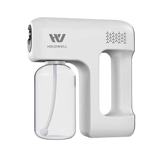 Disinfectant Fogger Machine, Cordless Electric Blue Light Disinfection Gun, Nano Sprayer for Salon/School/Hospital/Home/Office/Car/Gym/High-Contact Item Etc. (White)