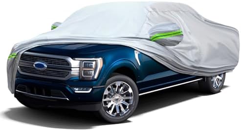 Truck Pickup Car Cover, 6-layer All-weather Waterproof, Heavy Outdoor Car Cover, Universal in All Seasons, Snow Protection, Acid Rainproof, Sunscreen, UV Protection, length Up to 220 "- Silvery
