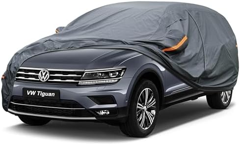 GUNHYI Premium Car Cover Custom Fit VW Tiguan (2016-2026), 16 Layers Heavy Duty Car Cover Waterproof All Weather with Zipper Door for Sun Rain Snow Dust Uv Protection