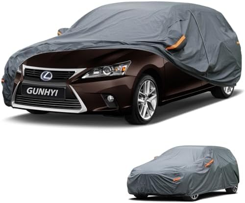 GUNHYI Premium Car Cover Custom Fit Lexus CT 200h, 16 Layers Heavy Duty Car Cover Waterproof All Weather with Zipper Door for Sun Rain Snow Dust Uv Protection
