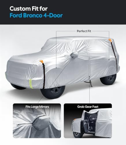 Wigoo Ford Bronco 4-Door Car Cover 2021-2026, Waterproof All Weather