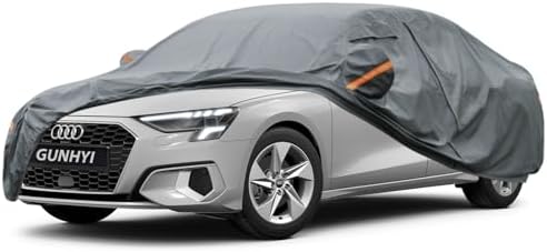 GUNHYI Premium Car Cover Custom Fit Audi A3/S3/RS3 Sedan, 16 Layers Heavy Duty Car Cover Waterproof All Weather with Zipper Door for Sun Rain Snow Dust Uv Protection