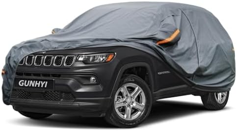 GUNHYI Premium Car Cover Custom Fit Jeep Compass, 16 Layers Heavy Duty Car Cover Waterproof All Weather with Zipper Door for Sun Rain Snow Dust Uv Protection