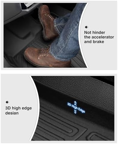 Powerty Floor Mats for 2023 2024 2025 Mercedes Benz GLC?GLC 300?GLC 350e?4Matic All Weather 3D TPE Anti-Slip Car Liners for 1st & 2nd Row Accessories