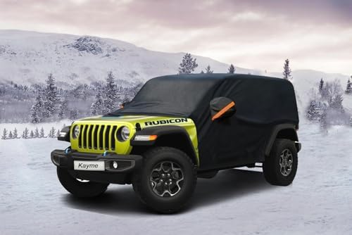 Kayme Half Car Cover Waterproof All Weather for Jeep Wrangler 4 Door